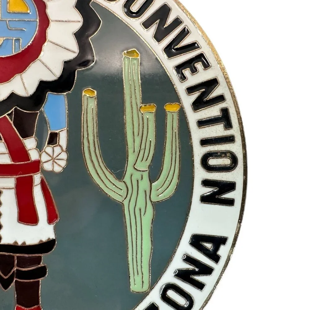 LYONS International Convention Medallion‎ Award 1981 VTG Kachina Metal Enamel AZ